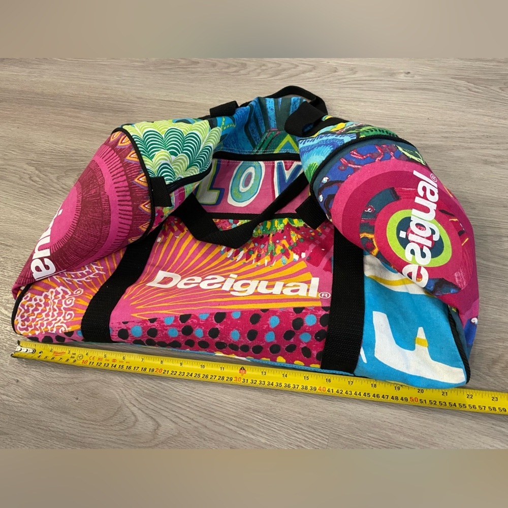 DESIGUAL Colorful Designer Travel Duffle Bag. - Picture 9 of 11